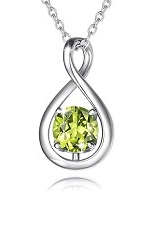 nice silver infinity pendant august birthstone baby necklace